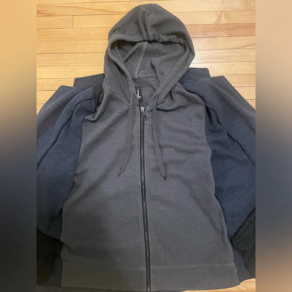 Men’s Navy and Grey Hoodie-Blazer by Howe in Sz L - Picture 3 of 13